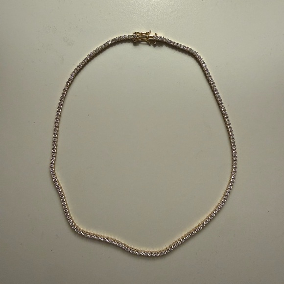 Alexa Leigh Everyday Tennis Necklace in Yellow Gold - Picture 4 of 6